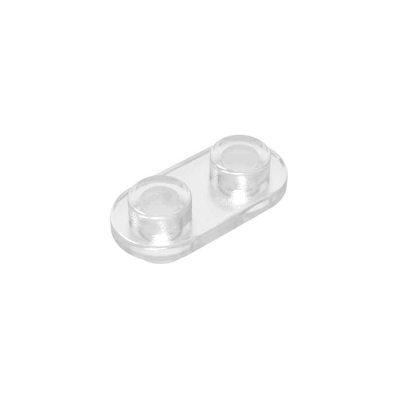 Circular Plate 1x2 Rounded Double-Sided Piece 50 Pieces GDS-90292 Compatible with Lego Building Blocks Color:Trans-Clear โ image 1