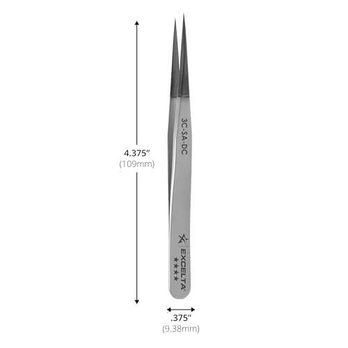Pince à épiler Excelta 3C-SA-DC de précision avec pointe diamantée