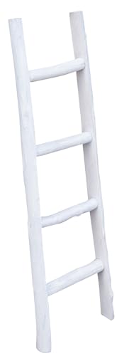 Biscottini Escalier porte-serviettes de bain 100 x 7 x 28 cm - Escalier décoratif en bois - Escalier porte-serviettes - Porte-serviettes mural en métal, Bambu