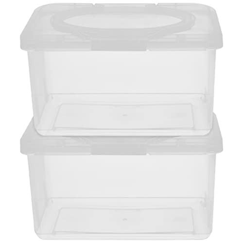 POPETPOP Cleaning Container Wipe Dispenser: 2-Piece Tissue Storage Box Case - Baby Wipe Dispenser with Ergonomic Design and Sealed Lid for Bathroom and Nursery