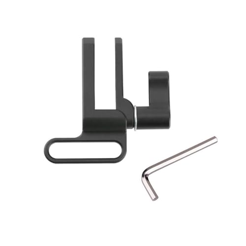 Soporte negro para cable de cámara réflex digital, protege el puerto con mecanismo de tornillo fácil de usar