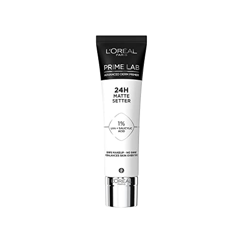 L'Oréal Paris Matte Setter Primer, Make-up Basis für ein Mattes Finish & verlängerte Haltbarkeit des Make-ups, Advanced Derm Primer, Prime Lab, 30ml