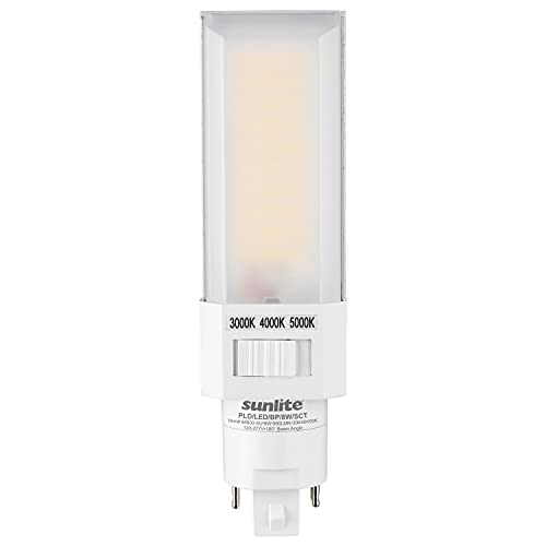 Sunlite 88800 LED CCT PLD Ballast Bypass Light Bulb, 8 Watt 18W Fluorescent Replacement 950 Lmns, G24d 2 Pin Base, Horizontal, UL Listed ROHS Compliant, 3000K - 5000K Selectable Switch, 1 Pack -  88800-SU