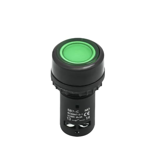 Bouton-poussoir XB7 vert étanche grâce à son manchon caoutchouc
