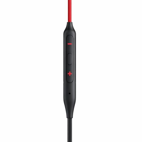 Image of Original Bluetooth Wireless Neckband Earphone with Deep Bass, for OnePlus Z2, Comfortable and Flexible Design for Music & Podcasts (Red)