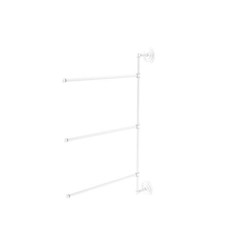 Allied Brass PQN-27/3/16/28 Prestige Que Collection 3 Swing Arm 28 Inch Vertical Towel Bar, Matte White