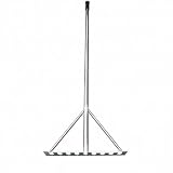 Gralara Sand Leveling Rake Long Handle Track Sand Rake Black Grip Sports Field Equipment , Stainless Steel...