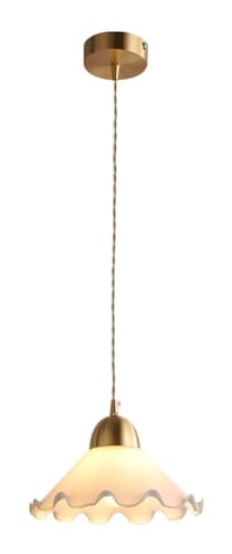 Lampe suspendue E26 en verre de jade et cuivre pour chambre élégante