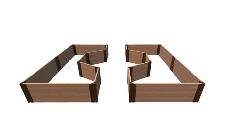 Frame It All Classic Sienna 'Walk-Through Hexagon Center Path' - 8' X 10' X 16.5" Raised Garden Bed - 1" Profile