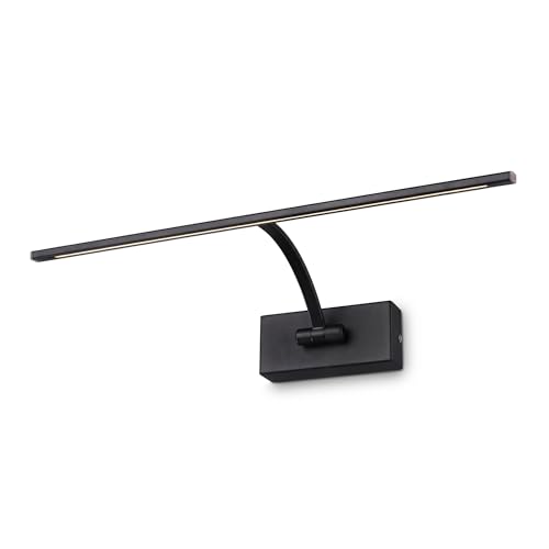 BARCELONA LED Applique Murale LED 6W pour Tableaux, Noir Aluminium, 2700K Blanc Chaud, Lampe Murale Orientable 120°, Éclairage Cadres, Œuvres et Décoration...