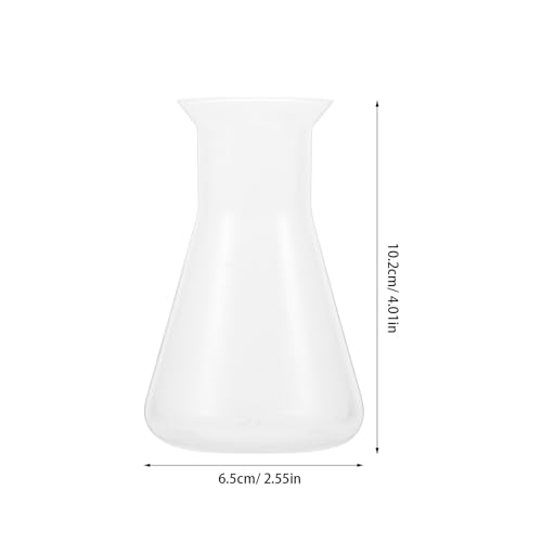 GLEAVI 6Pcs 100Ml Plastic Erlenmeyer Flask Set with Graduated Narrow Neck for Laboratory Mixing and Liquid Measurement