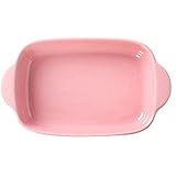 Material saludable: tamaño 19 cm x 13,5 cm x 4,5 cm, este molde para horno está hecho de cerámica de alta temperatura, con un grosor perfecto y una sujeción cómoda. Gran capacidad para satisfacer tus necesidades de hornear cualquier comida deliciosa.