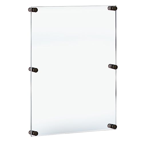 Azar Displays 105536-BLK Acrylic Floating Double Panel Wall Frame 24 x 36 Graphic Overall: 28 x 40 Black