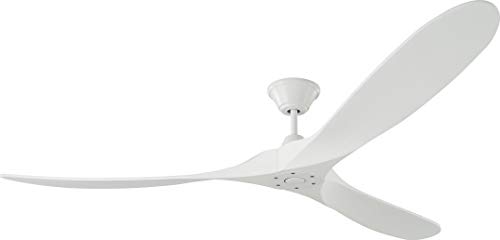 Monte Carlo 3MAVR70RZW Maverick Max Energy Star 70 Outdoor Ceiling Fan with Remote Control, 3 Balsa Wood, Matte White-White Blades