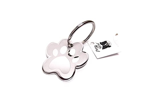 PawGear Pet ID Tags Personalised Engraved Polished Stainless Steel Paw Dog Cat (Small - One Side Engraved) - Image 4