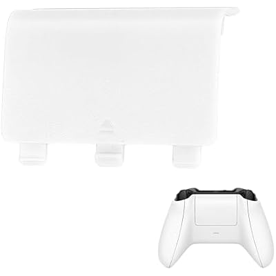 White Battery Holder Shell Back Door Cover Lid Replacement, Compatible with Xbox One Wireless Controllers
