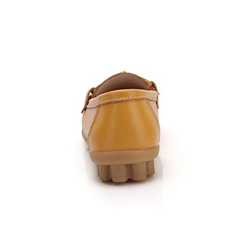 Image of Momuk Women's Penny Loafers Leather Driving Moccasins Slip On Boat Shoes Fashion Comfort Flats