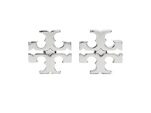 Tory BurchWomen's Large Logo Stud Earrings (Tory Silver)