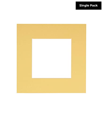 Marzipan Beige Acid Free 15x15 Square Picture Frame Mat with White Core Bevel Cut for 11x11 Pictures - Fits 15x15 Frame - Pack of 1 Matboard Show Kit With Acid Free Backing & Clear Bag