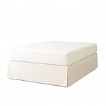 EasyCosy Cubre Canapé para Somier ATENEA – Faldón Cubrecanapé Cama 135x190/200 cm – Protector Base Canapé Ajustable – Tejido Color Crudo Elegante y Lavable