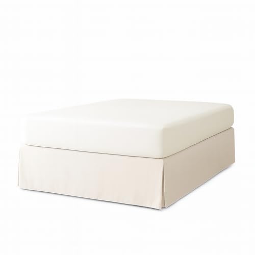 EasyCosy Cubre Canapé para Somier ATENEA – Faldón Cubrecanapé Cama 135x190/200 cm – Protector Base Canapé Ajustable – Tejido Color Crudo Elegante y Lavable