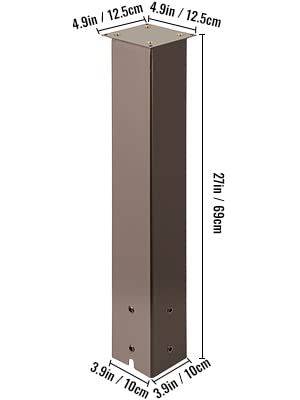 Poste de buzón postal de acero de 27 pulgadas en bronce resistente 3