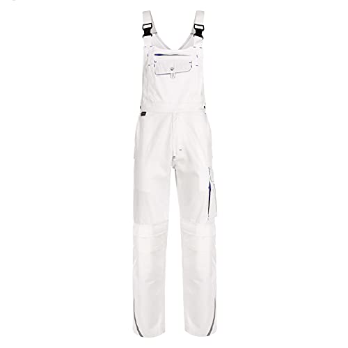 TMG | Arbeitslatzhose Finesse mit Kniepolstertaschen, viel Stauraum & robust, Malerhose mit Reflektoren, weiß | Gr. 50