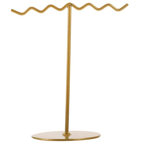 Golden Iron Jewelry Organizer Stand - Multi-Functional Earring Holder Necklace Display Rack Space-Saving Jewelry Tree for Home Decoration