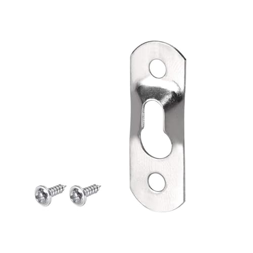 TA-VIGOR 20 Pcs Keyhole Hanging Plates with Screws, 37mm x 13mm Zinc Plated Picture Frame Hooks, Heavy Duty Picture Hangers and Hooks for Hanging Photo Frames, Wall Decor and Mirrors