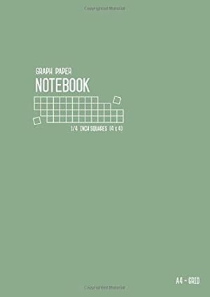 Graph Paper Notebook A4 1/4 Inch Squares: Dusty Green, Large, Smart ...