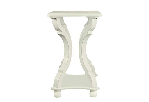 Finecasa White Side Table, Accent Table, White End Table With Shelf, White Nightstands, Carved Legs Wooden Side Tables, Side Tables Living Room, 22 X 15 X 23.8 Inches #TOP2