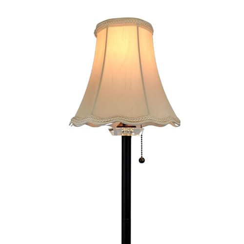 Image of Royal Designs, Inc. Scalloped Bell Designer Lamp Shade, Round Clip Fitter, DSO-83RC-8EG-2, 4 x 8 x 7.25, Eggshell, Set of 2
