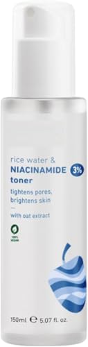 BETT - Tónico de niacinamida al 3% con agua de arroz | Vitamina B3 con agua de arroz fermentada japonesa | Para una piel clara, sin manchas, brillante e hidratada | Refina y aprieta los poros | Sin