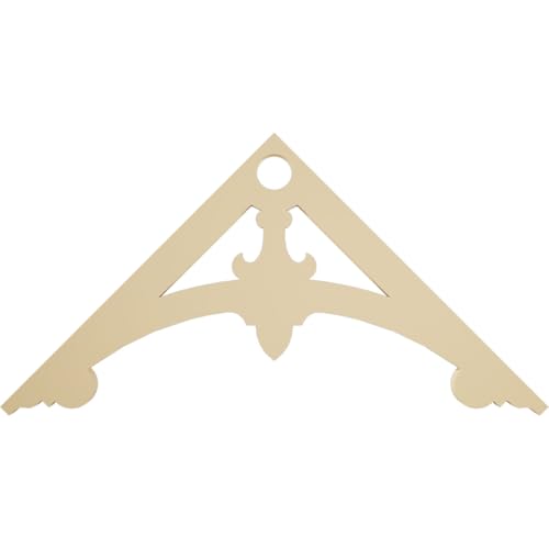 Ekena Millwork GPP036X018X100SLK Sellek Architectural Grade PVC Gable Pediments, 36"W x 18"H x 1"P (12/12) Pitch
