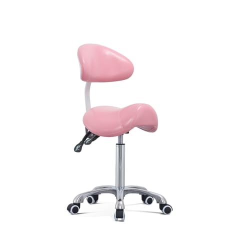 Antlu Saddle Stool Rolling Chair with Back...