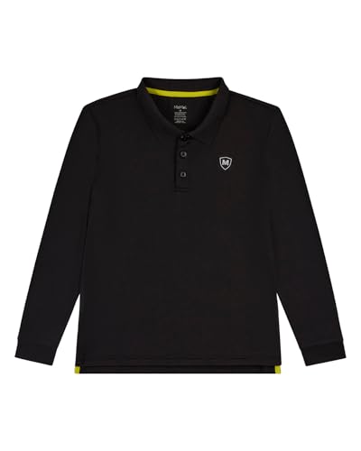 MeMoi Boys Silky Soft Dri-Effect Moisture Wicking Long Sleeve Polo Shirt