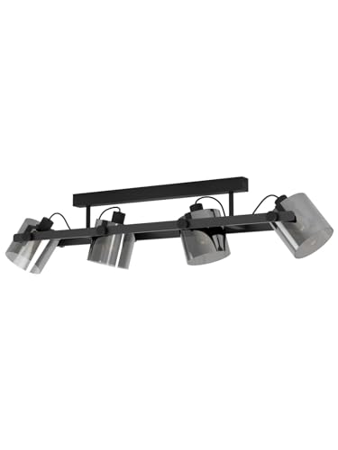 Luminaire plafonnier moderne noir fumé 4 lumières haut de gamme GL0158