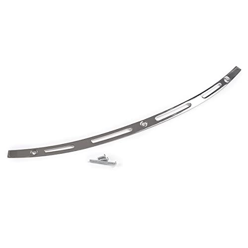 Image of Polished Stainless Steel Slotted Windshield Windcreen Trim Batwing Compatible for 14-21 Harley Touring Electra Street Glide FLHX Tri Glide Ultra Limited FLHTCUTG FLHX FLHTC CVO 2014-2021