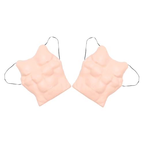 SHERCHPRY 2 Piezas Disfraz de Músculos Falsos para Hombre Accesorio de Pecho y Abdomen Realista para Fiestas y Cosplay Flexible y para Halloween y Carnavales