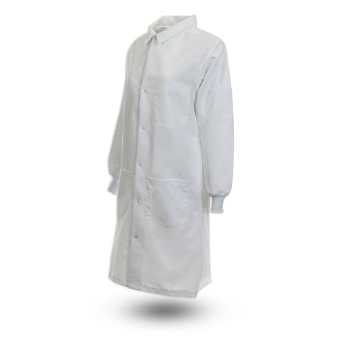 Pinnacle Health Level 1 Fluid Resistant Fabric Knit Cuff Lab Coat L35B, White / 2X-Large