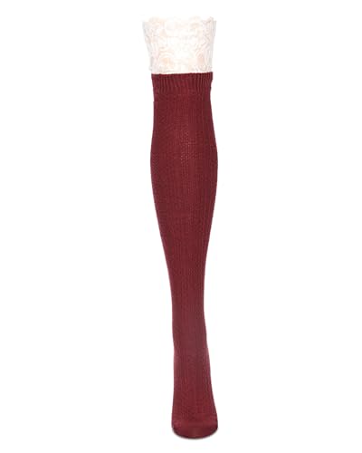 Image of MeMoi Jumbo Cable Over The Knee Cotton Blend Warm Socks