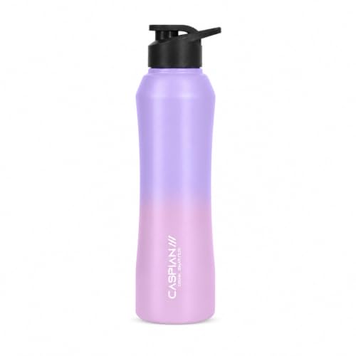Image of Caspian Trek Customised Stainless Steel Water Bottle 1L, Orchid with Logo Print - Personalised Water Bottle with Your Name Print for Kids Boys Girls School Office Gym- Perfect for Corporate Gifting