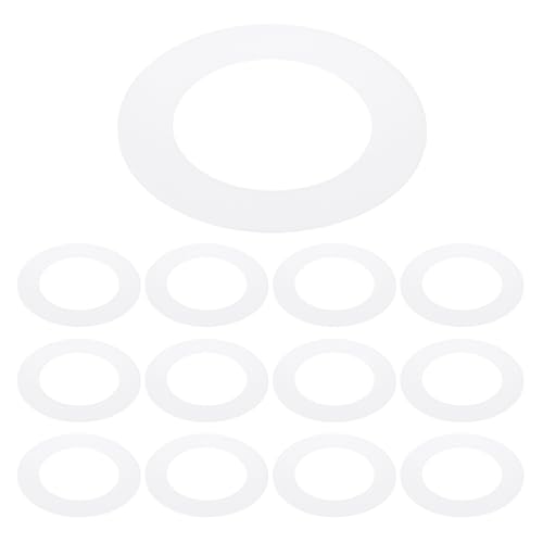 PATIKIL 3.2 ID 4.9 OD Plastic Trim Ring 12 Pcs Ceiling Light Goof Rings Matte Circular Light Cover Lighting Fixture for Ceiling Wall Recessed Can Downlights Translucent Matte White