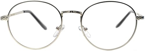 OWL Round Retro Vintage Women's Men's Clear Glasses Metal Spring Hinge Frame2