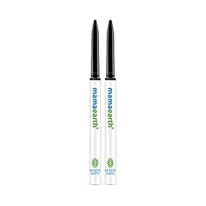Mamaearth Charcoal Black Long Stay Natural Kajal Pencil With Vitamin C & Chamomile For 11-Hour Smudge-Free Stay – 0.35 Gm (Pack Of 2)