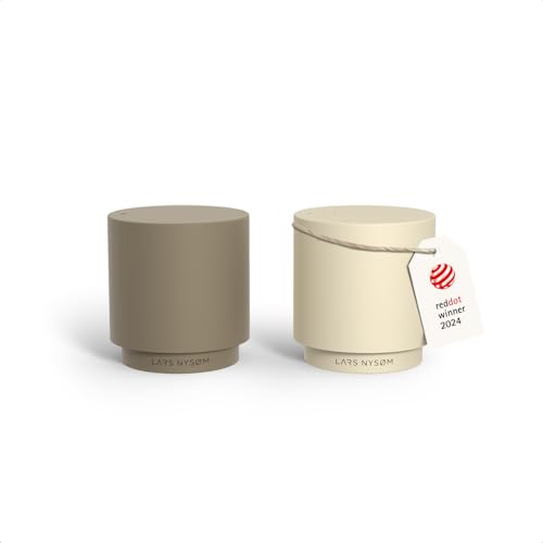 LARS NYSØM Salz und Pfefferstreuer-Set | Edelstahl Salzstreuer Minimalistisches Design Gewürzstreuer leicht nachfüllbar
