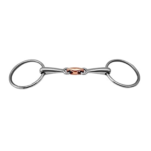 Loose Ring Snaffle Copper Link Happy Mouth Bit for Horses (5 inches)