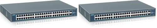 Image of YuanLey 48 Port Gigabit PoE Switch Unmanaged with 2 1000Mbps SFP Uplink, 50 Port 802.3af /at 800W High Power PoE+ Network Switch, Metal Rackmount Power Over Ethernet Switch (Pack of 2)