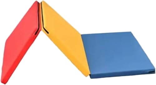 三つ折りマット 折りたたみエクササイズパッド ヨガマット トレーニングパッド ストレッチmat 滑り止め 厚手 クッション 防水 PUレザー カーディオトレーニング MMAキャリング ハンドル付き 女性用 体操 ピラティス ホームトレーニング フロアエクサ