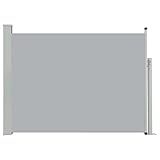 vidaXL Seitenmarkise Ausziehbar Sonnenschutz Sichtschutz Windschutz Seitenrollo Markise Seitenwandmarkise Balkon Garten Terrasse 100x500cm Grau